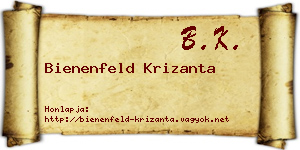 Bienenfeld Krizanta névjegykártya